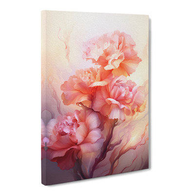 Carnation Flower Futurism - Wrapped Canvas Print