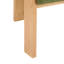 Ensemble de 2 chaises de salle à manger avec dossier coussiné, tissu bouclé vert, structure en bois massif de couleur naturelle