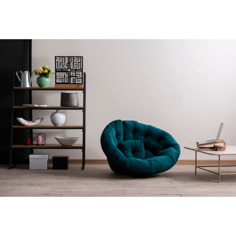 Fauteuil poire standard classique, 100% polyester vert pétrole