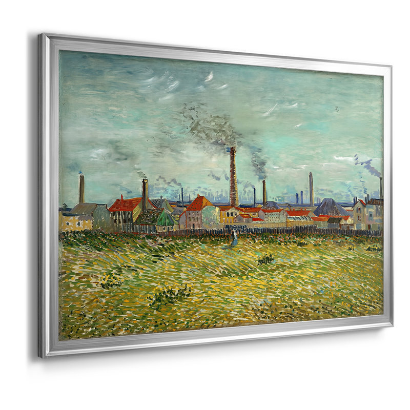 Usines à Clichy-Vincent van Gogh - Toile tendue avec châssis, 1887, 26.5x36.5, Framed Canvas, Argent