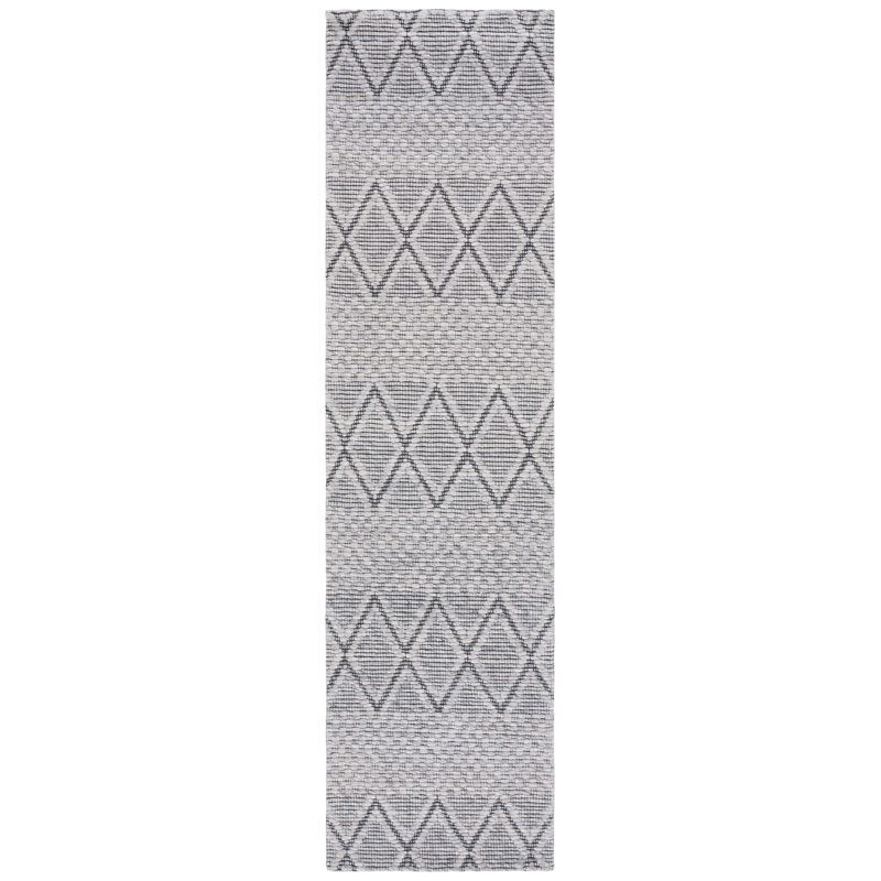 Marbella Hand Woven Wool And Cotton With Latex Geometric Rug, Runner 2'3" x 9'