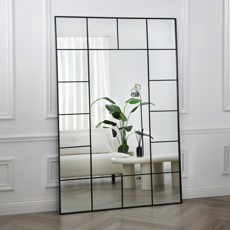 Naquasia Metal Rectangle Floor Mirror