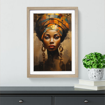 XYZ-FRM-V1223-1771 African Woman Dadaism - Single Picture Frame Print on Wood