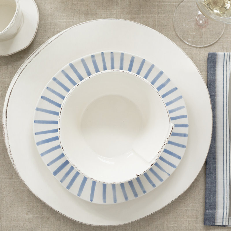 Lastra Handmade Stoneware Dinner Plate, Linen