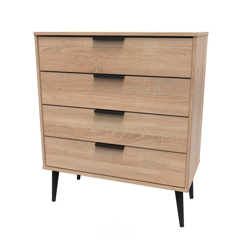 Turah 4 Drawer Chest (Ready Assembled), Brown