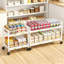 Chariot de rangement extensible en métal à 2 niveaux, tablette de rangement mobile pour garde-manger, comptoir et table de salle à manger