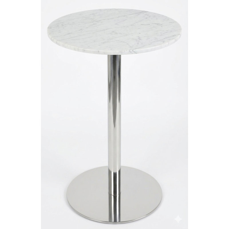 Table à piédestal Tango, Blanc, L 28 po x L 28 po, Poli