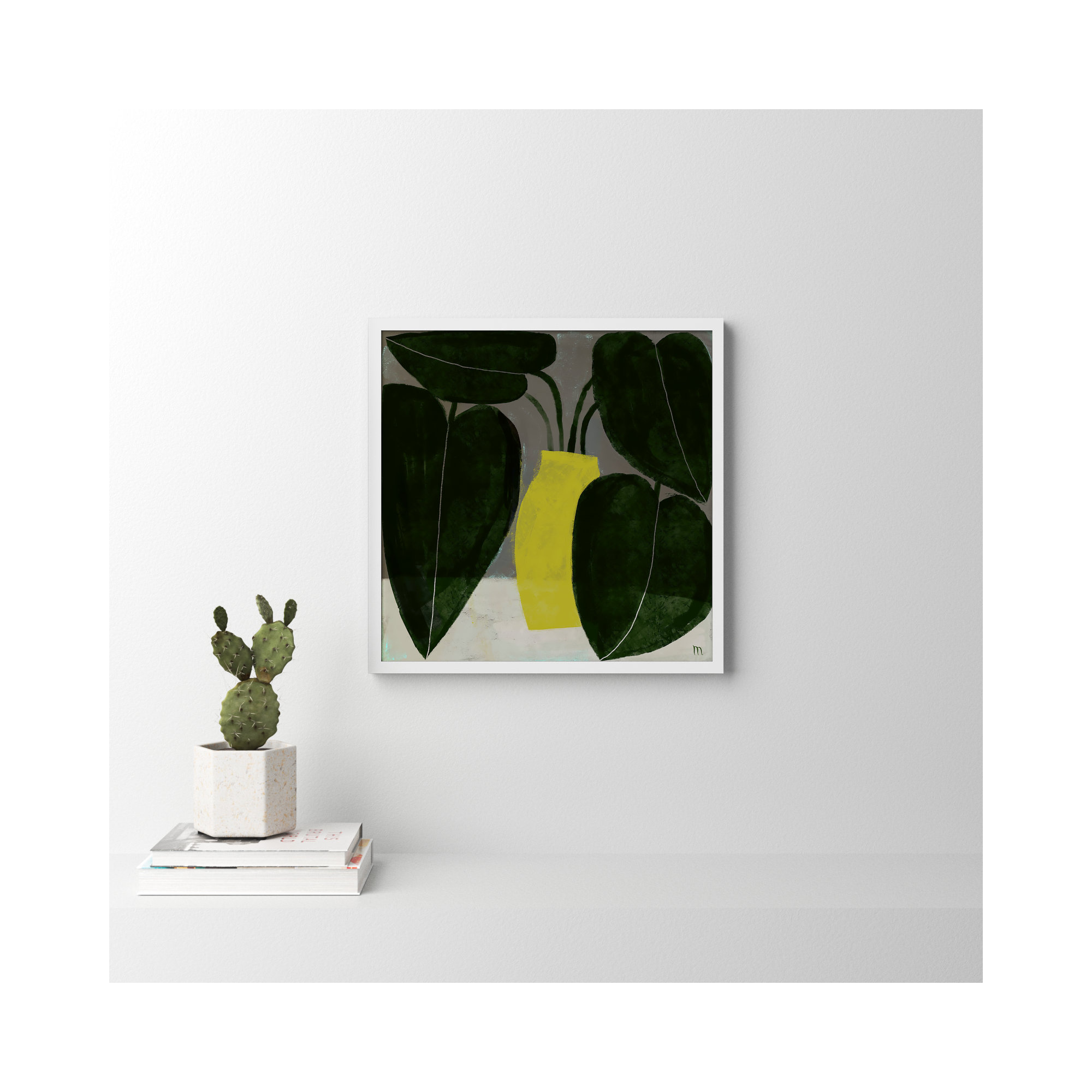 Plant #7 by StudioM, White, 24" H x 24" W x 1.25" D