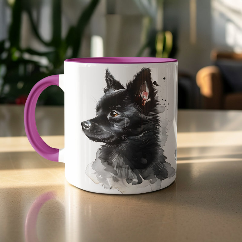 11oz Watercolour Greyhound Design Coffee Mug, 2, Purple