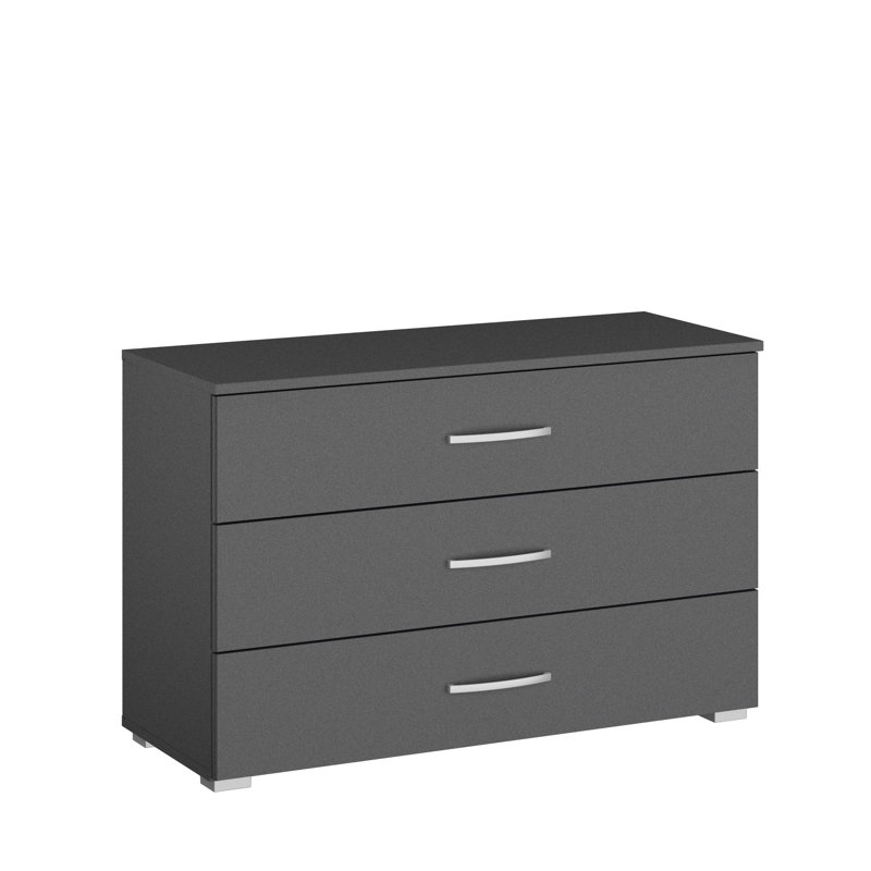 Aditio 3 Drawer Chest, Metallic grey/Metallic grey