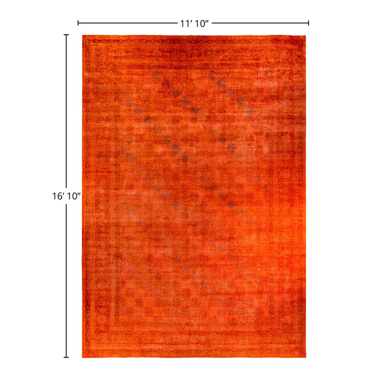 Shain One-of-a-Kind 11' 10" X 16' 10" New Age Rectangular Wool Area Rug Orange