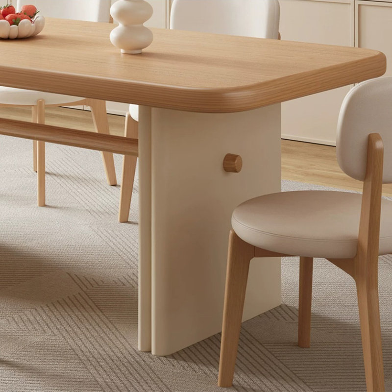 Solid wood oak rectangular dining table, 29.53"H*55.12"W*31.5"D