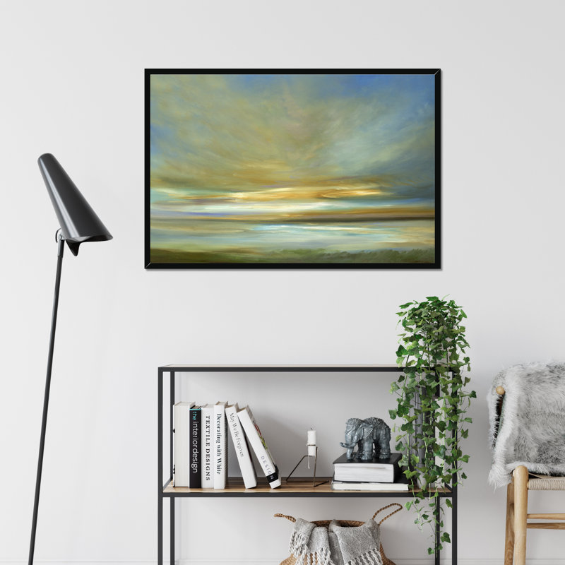 Light On The Dunes by Sheila Finch - Painting, Black Framed Paper Print, 65cm H x 95cm W