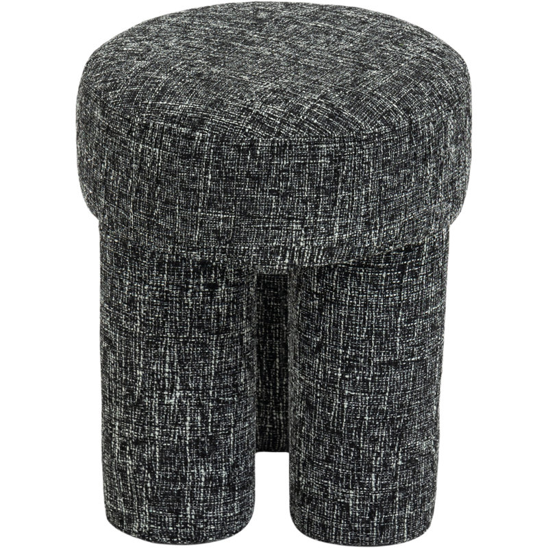 Repose-pieds carré large de 14,5 po Larson, Tissu de polyester noir