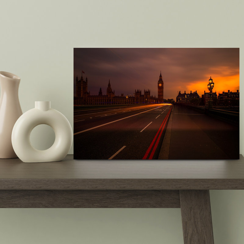 Big Ben, art mural abstrait contemporain, H 18 po x l 12 po