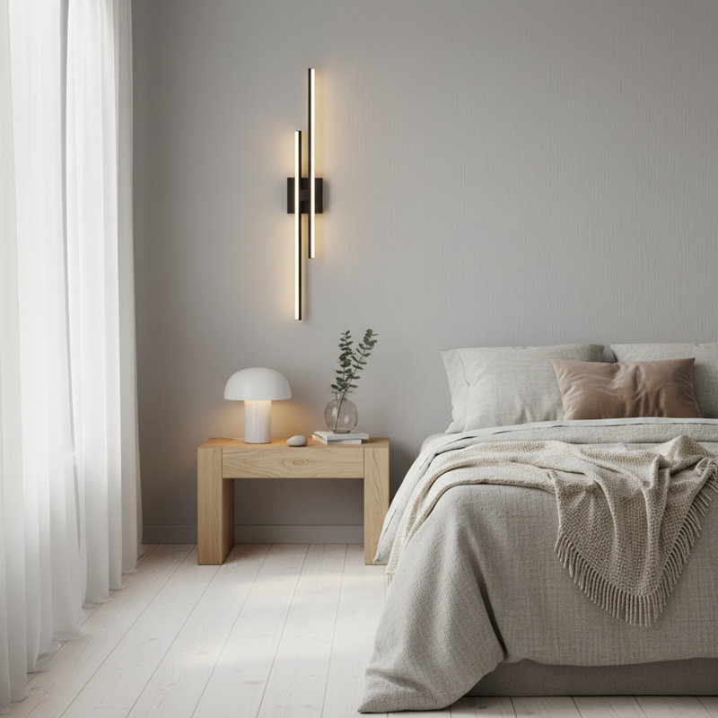 Keyli 2-Light LED Vanity Light Bathroom Bath Bar Linear Wall Sconce Dimmable, Matte Black, 4.7" H x 32" W x 2.8" D, 20 W