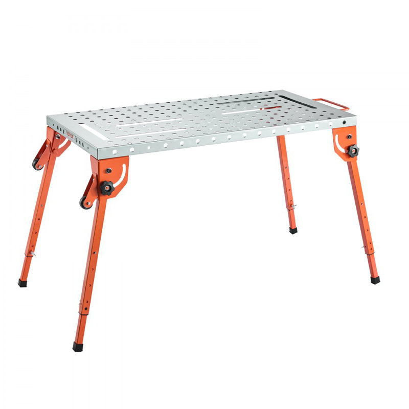 Établi de table de soudage pliable 44 "x 21" 500LBS avec hauteur réglable à 4 niveaux