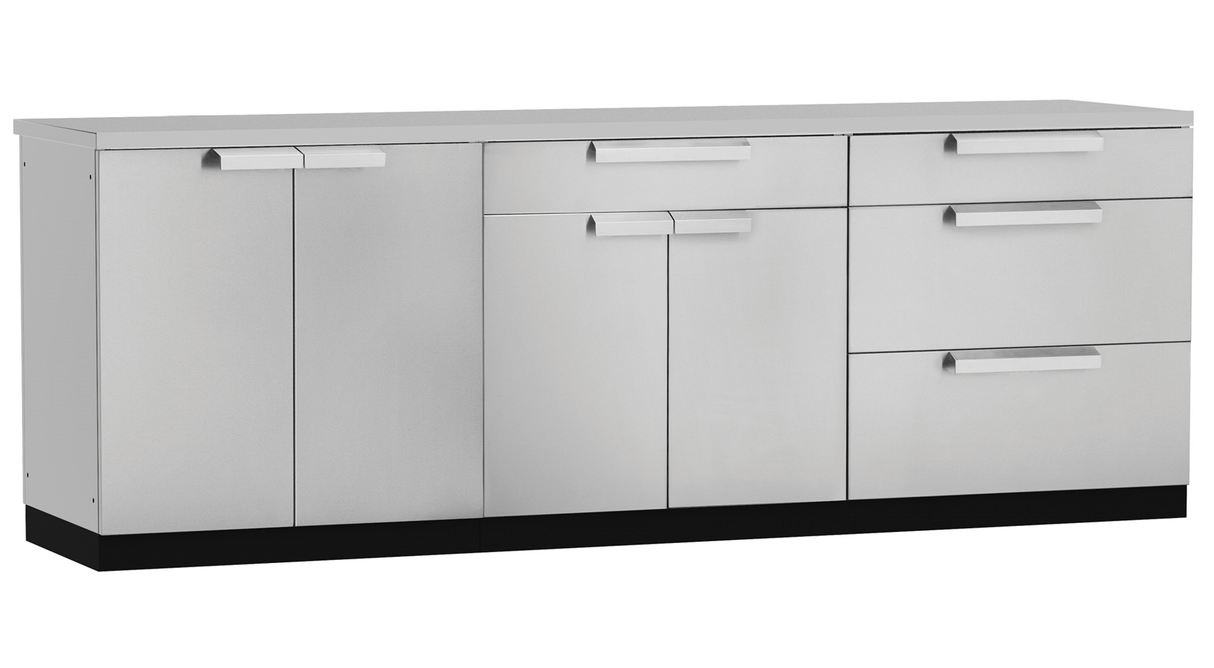 Outdoor Kitchen 96 W x 24 D Stainless Steel 4-Piece Modular Cabinet Set