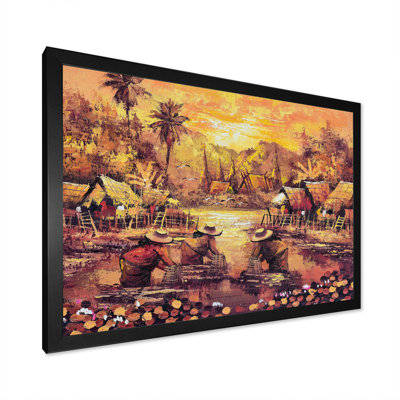 «Vintage Asian Waterside Life IV», reproduction sur toile