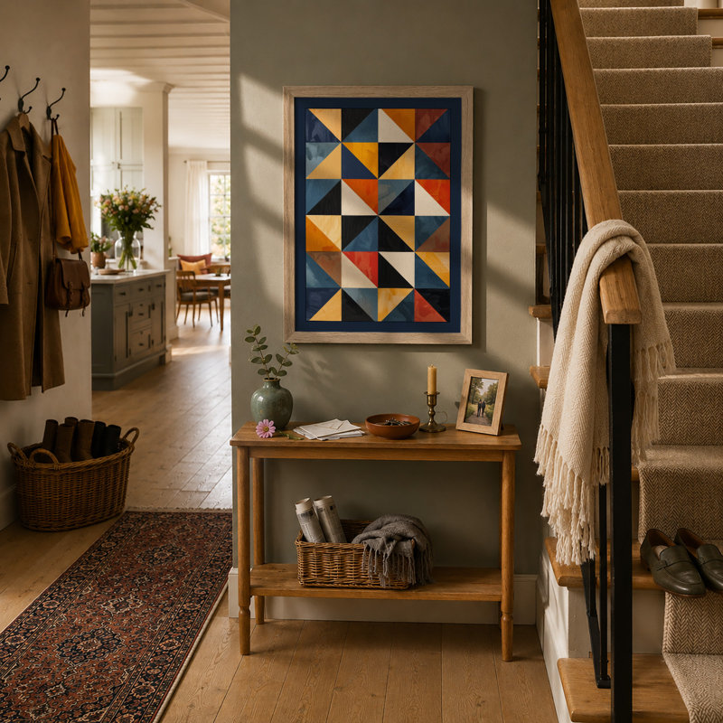 Pinwheel Pattern Geometric - Framed Print, Oak, A4 - 29.7 x 21.0 cm