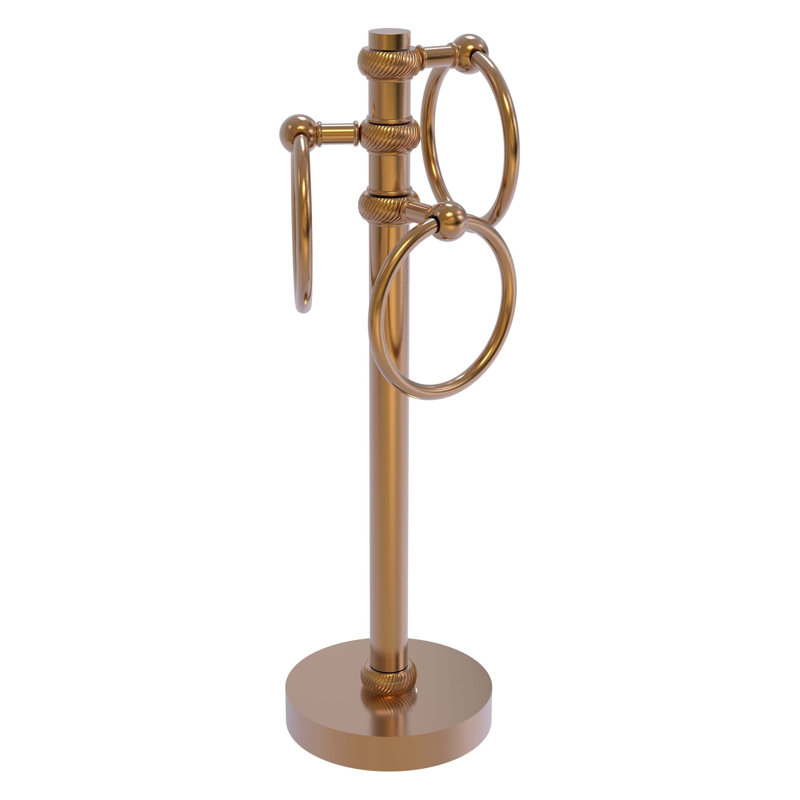 Porte-serviettes en anneau 3 balançoires, Bronze brossé