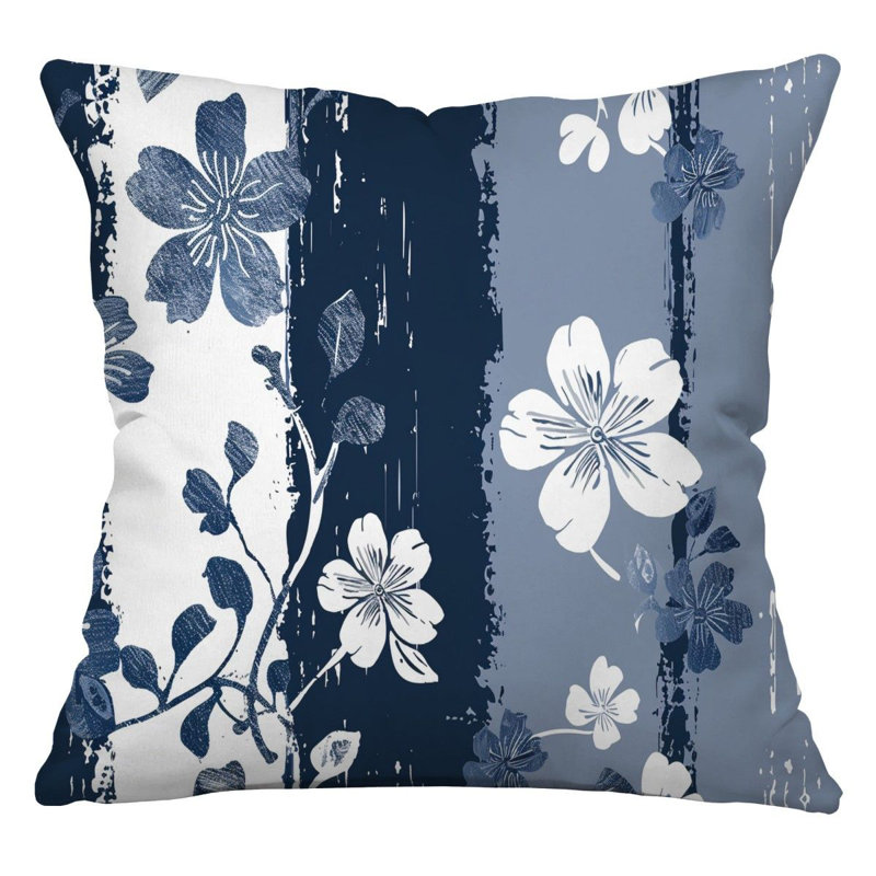 Coussin réversible Floral Nature Sketches, H 14 po x l 14 po