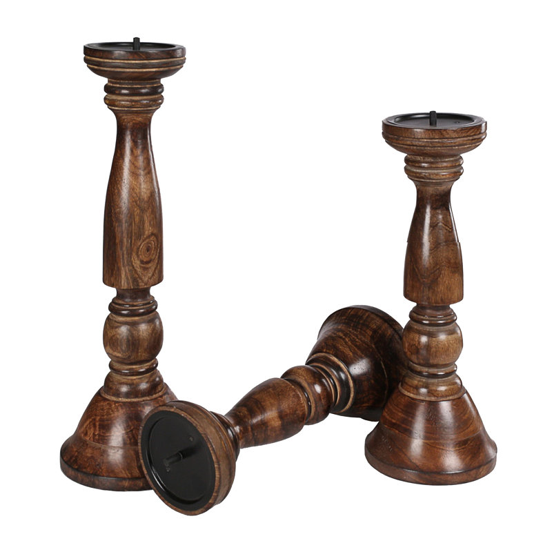 Ensemble de 3 porte-bougies Rustic, Roussi