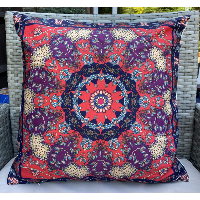Nutting Ethnic Print Indoor / Outdoor Geometric Square Throw