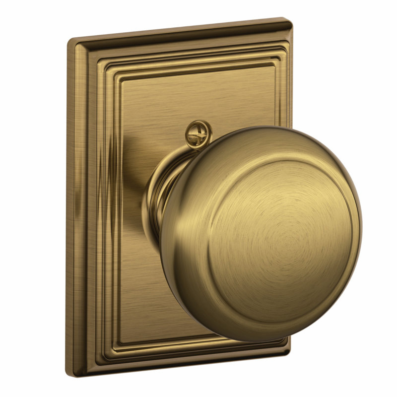 Andover Interior Knob Set, Antique Brass
