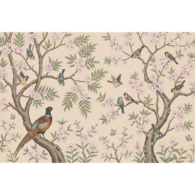 Décoration murale amovible à motif floral branches de cerisier en fleurs