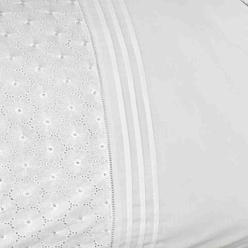 Niagara Cotton Blend No Pattern Duvet Cover with Pillowcases Included, White, Single Duvet Cover + 1 Standard Pillowcase