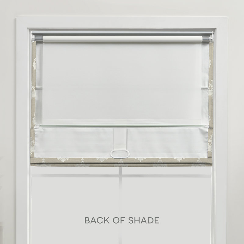 Natural Damask Cordless Blackout Roman Shade