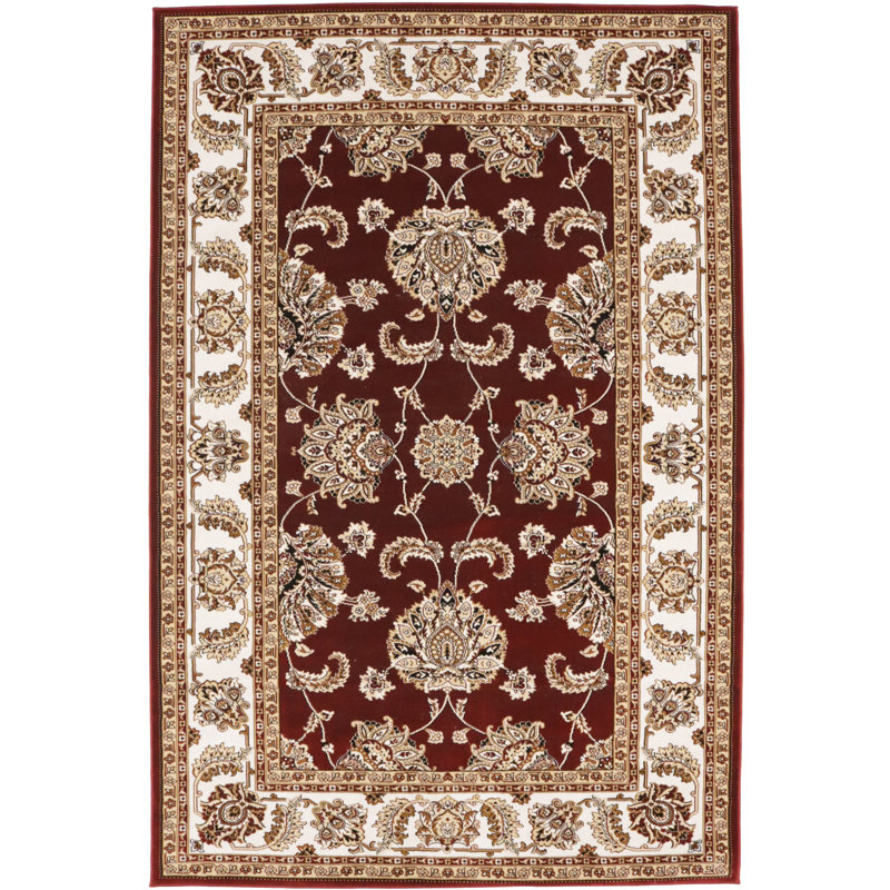 Tapis rouge traditionnel 4X6, Rectangle 5 pi 2 po x 7 pi 9 po