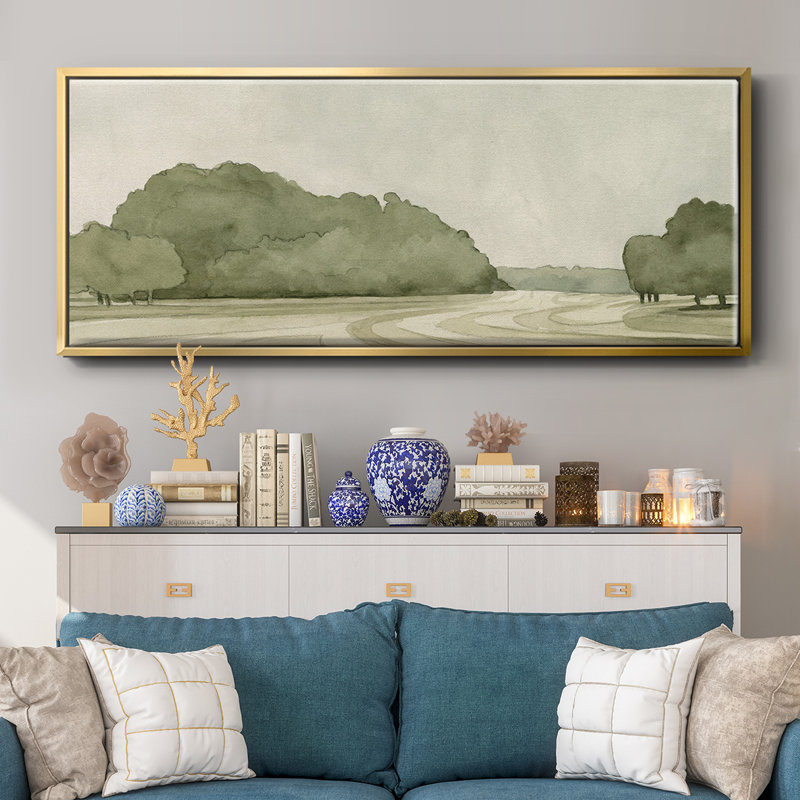 On Course I- Framed Canvas, 24" H x 60" W