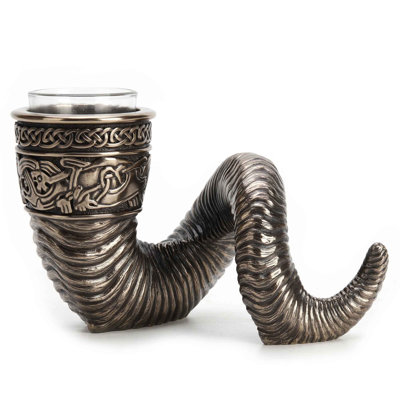 Bougeoir 6,69 po en corne de bélier Nordic Viking
