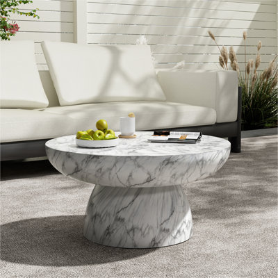 Table basse en faux marbre MGO pour une utilisation intérieure et extérieure
