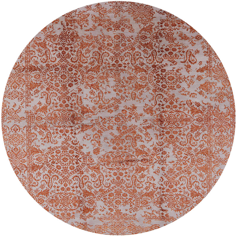 Tapis marocain tissé à la machine, Rond 3 pi