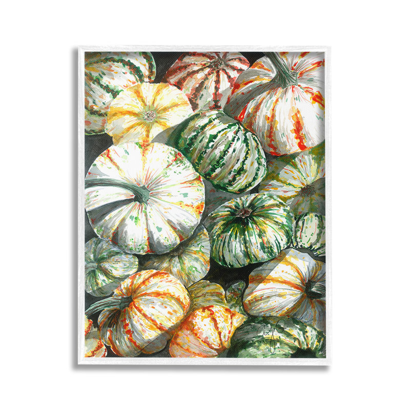 Art de giclée encadrée à motif de gourde mixte par Alexandria Gilbert Kincaid, Giclée encadrée blanc bord de mer
