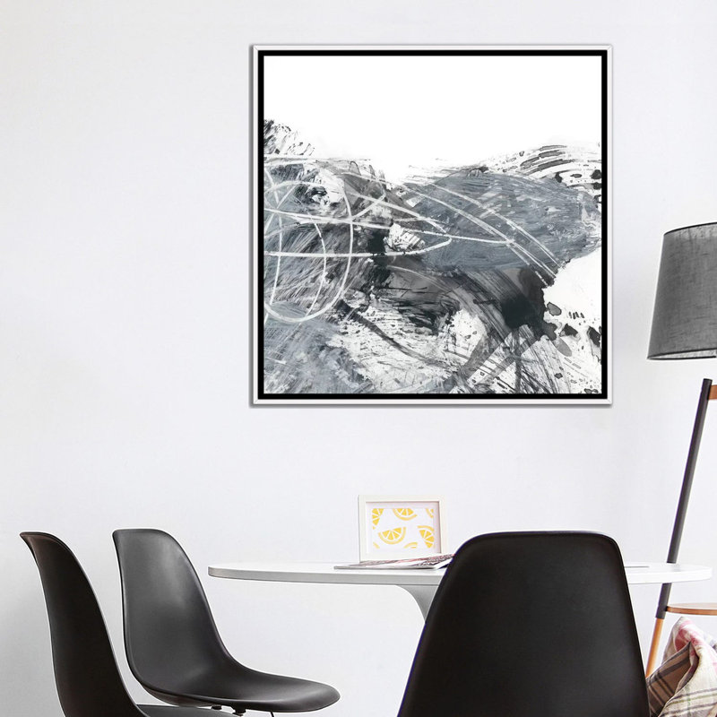 « Scribble out II » par Ethan Harper, reproduction d’art, H 37 po x l 37 po x P 1,5 po, Toile blanche encadrée, Pas de tapis