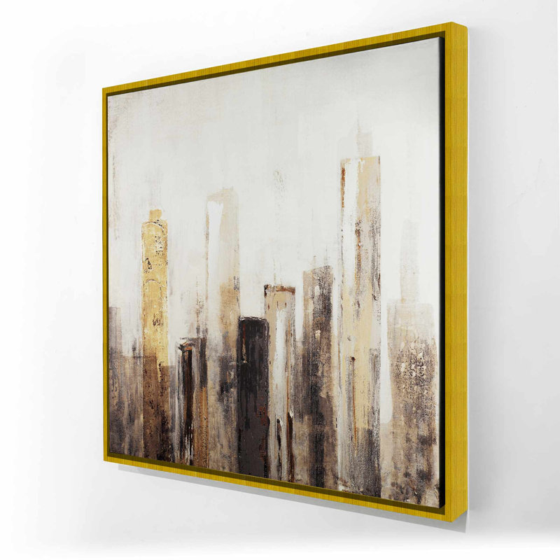 Earthy Tones City - Modern encadré, toile encadrée