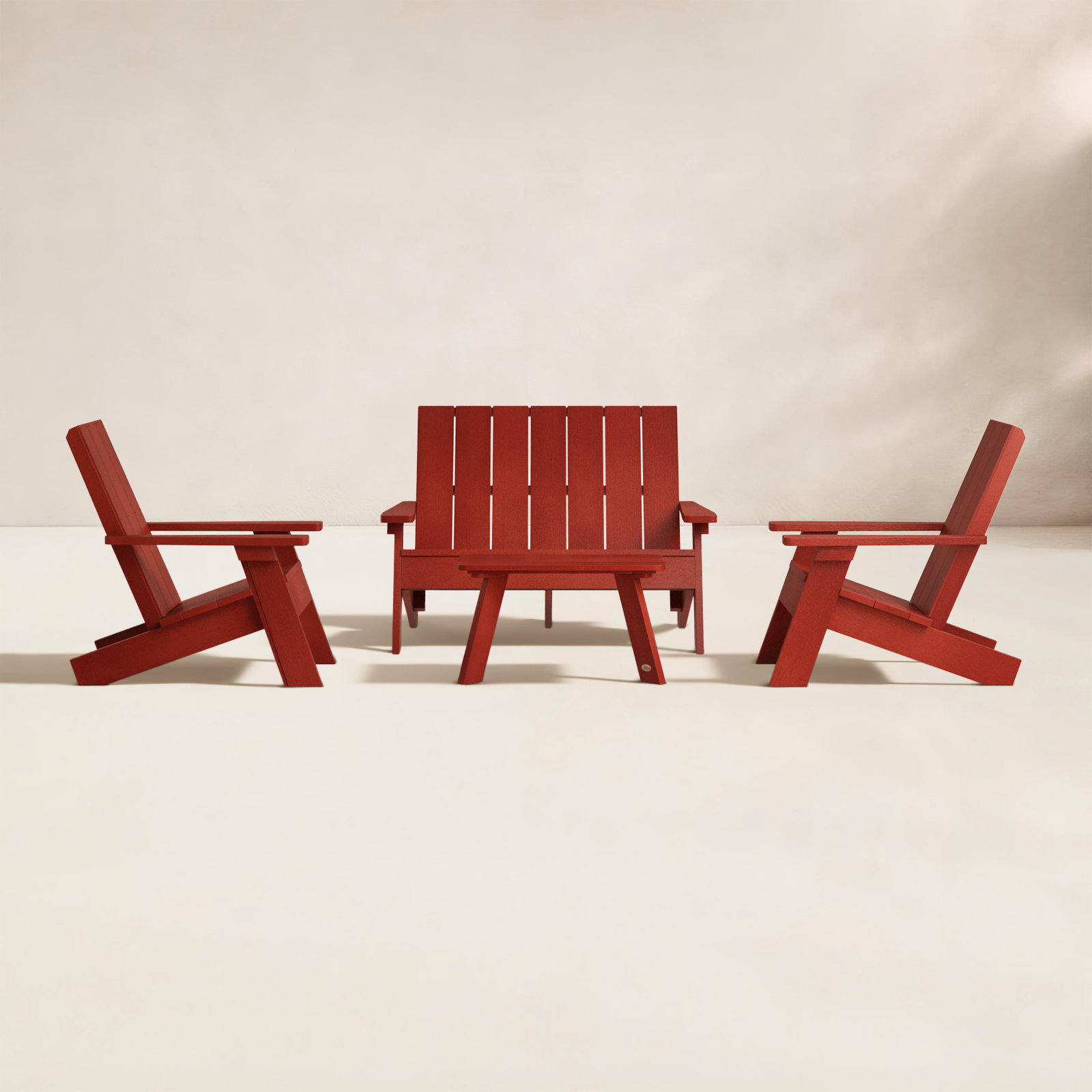 Byrnes 4 - Person Patio Conversation Set, Rustic Red
