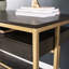 Bureau d'écriture avec rangement - rangement de table de bureau contemporain, surface spacieuse, motif bicolore, brun, profondeur 47,27 po, largeur 20,1 po, bureau de travail d'une hauteur de 29,97 po, surface de bureau, apparence, matériau,