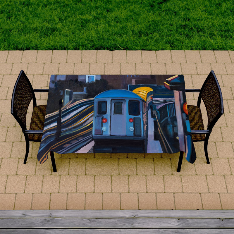 Sunset Over the Subway Tablecloth | Building Orange Decor
