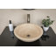 Lavabo de salle de bain vasque circulaire en travertin