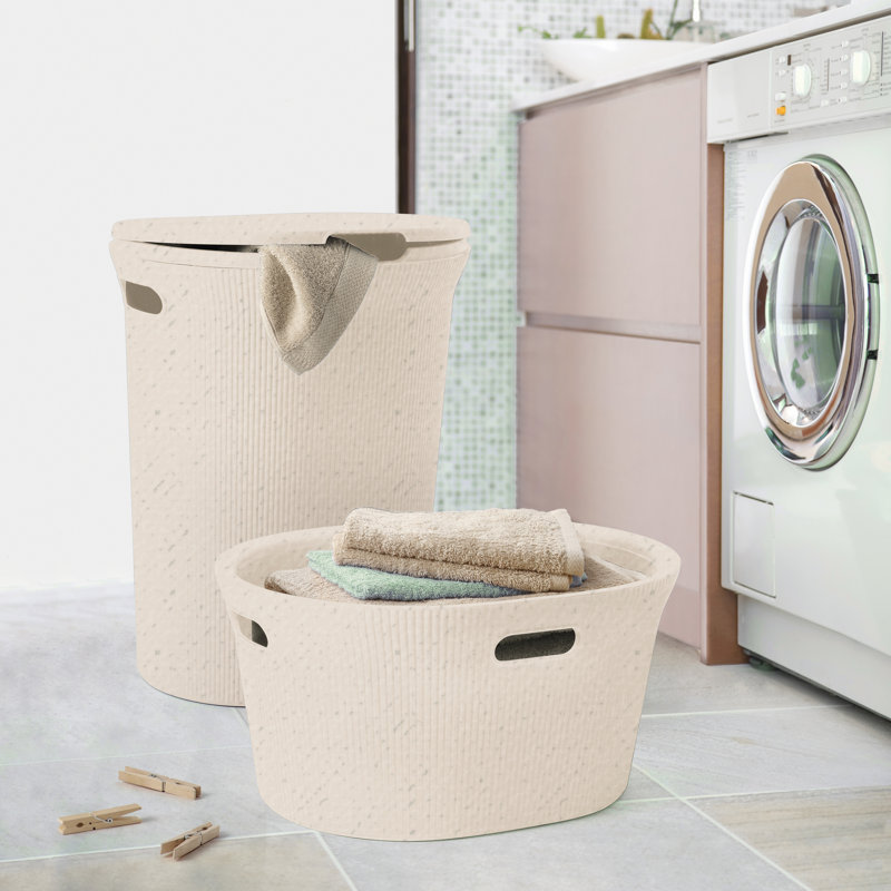 Ribbed Laundry Basket with Handles