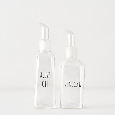 Geo Glass Oil & Vinegar Dispenser Set
