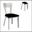 Chaises de salle à manger contemporaines en métal argenté avec sièges en microfibre noir, dossier en trou de serrure et revêtement thermolaqué satiné pour un confort élégant