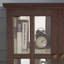 Vitrine en cerisier antique avec tablettes réglables, fermeture magnétique, lumières à DEL pour bandes rétro en verre, rangement rétro
