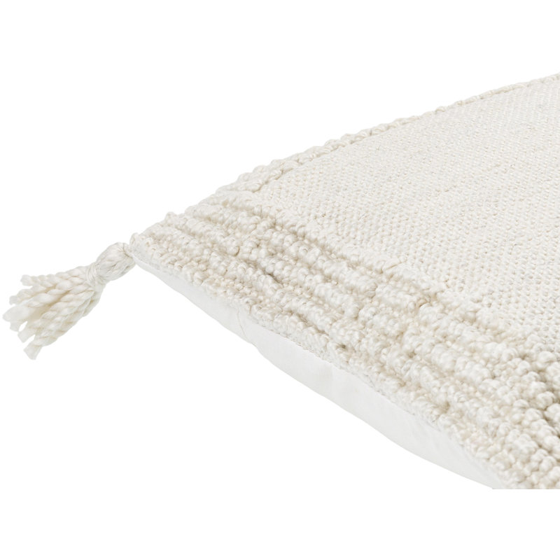 Alaric Throw Pillow, Ivory, Down Blend, 20"H x 20"W