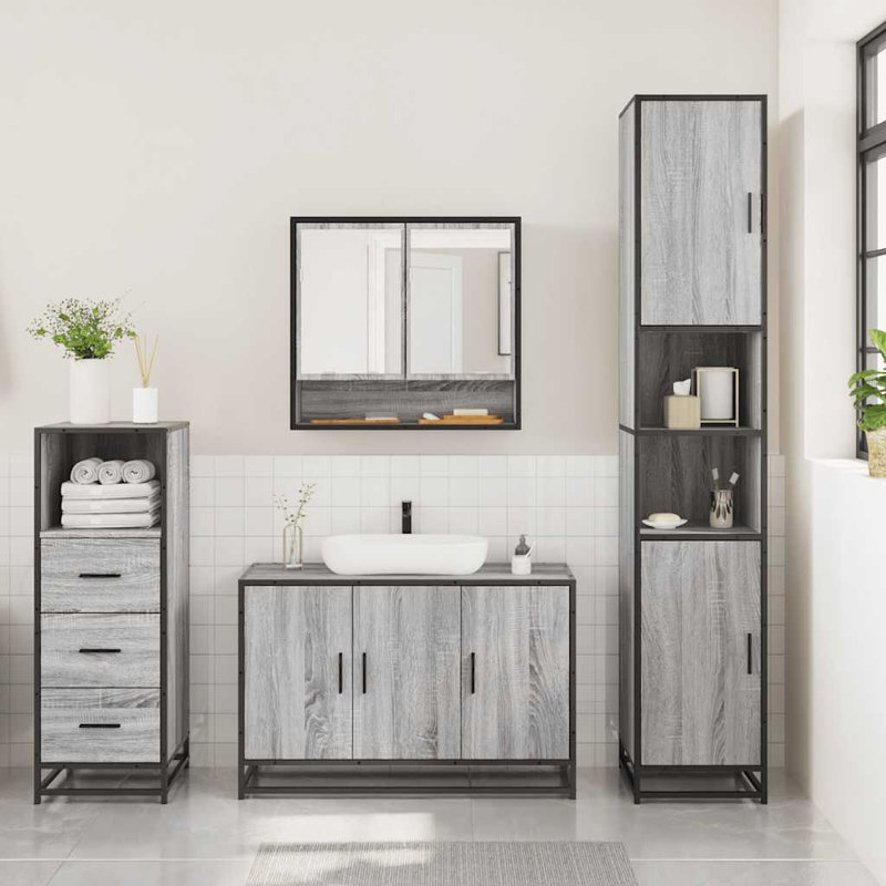 Bathroom Furniture Suite, Grey Sonoma